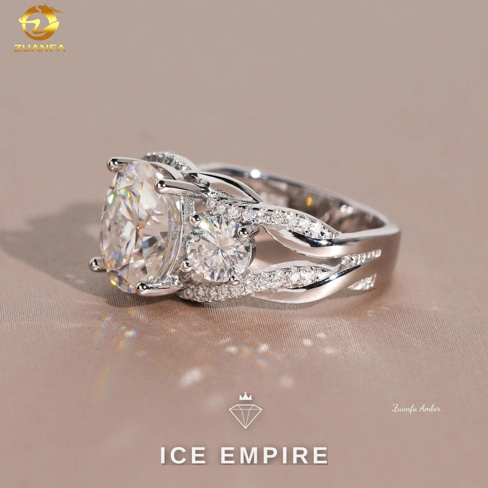 Iced Out Gold Plated Moissanite Wedding Band