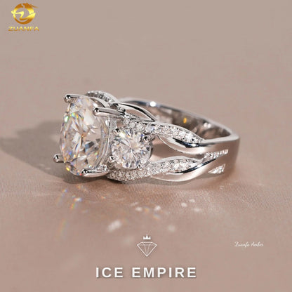 Iced Out Gold Plated Moissanite Wedding Band