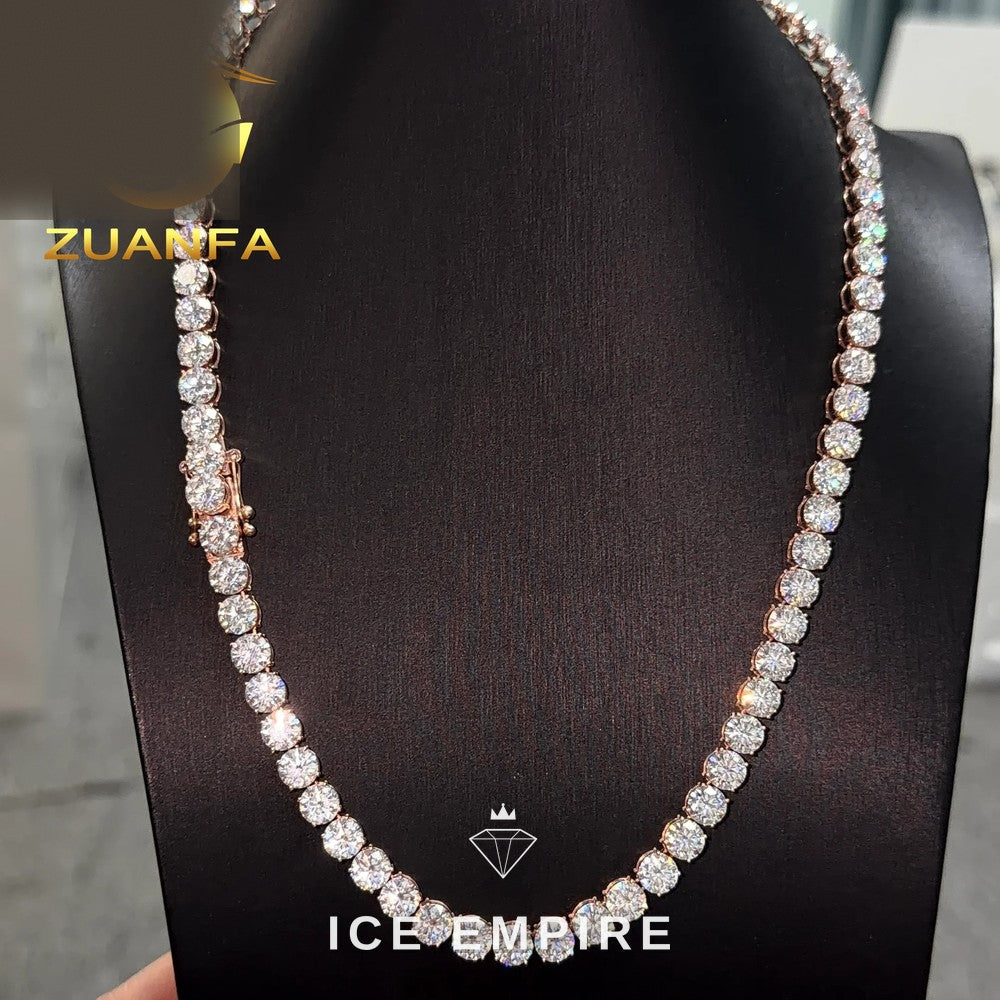 Iced Out 10K Gold Moissanite Tennis Chain