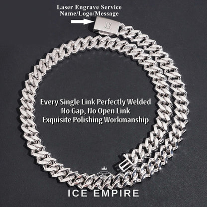 Iced Out Baguette Rose Gold Plated Moissanite Cuban Chain