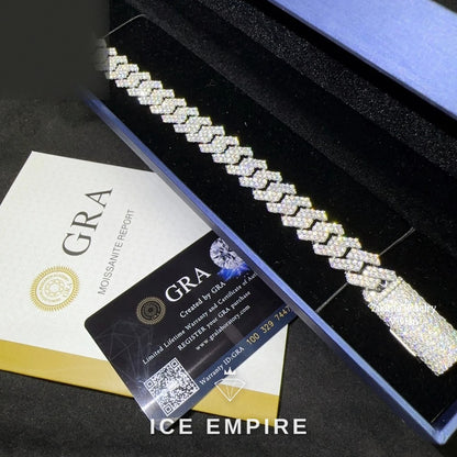 Iced Out Rose Gold Plated Moissanite Cuban Chain