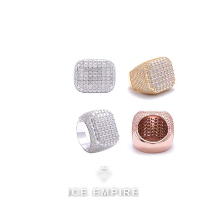 Iced Out 925 Silver Moissanite Ring
