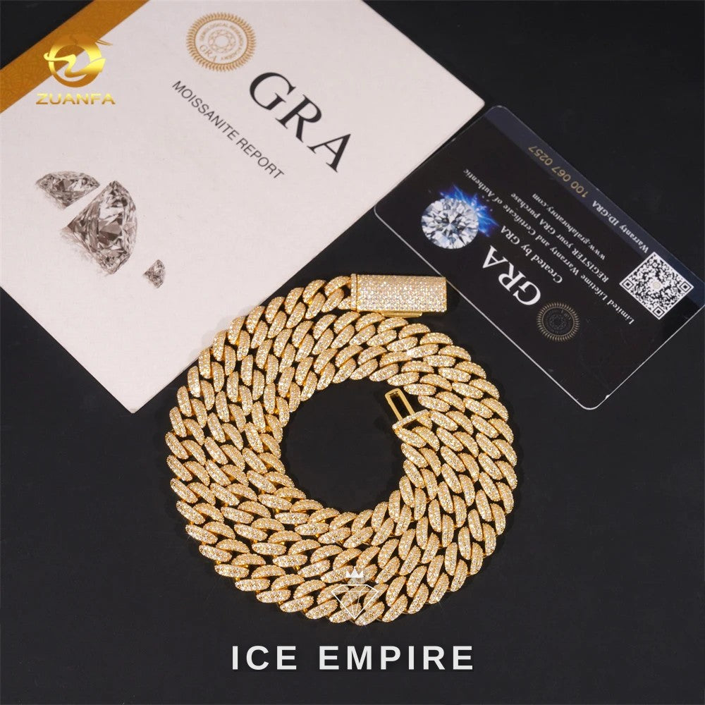 Iced Out Rose Gold Plated Moissanite Cuban Chain