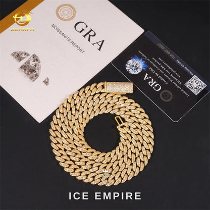 Iced Out Rose Gold Plated Moissanite Cuban Chain