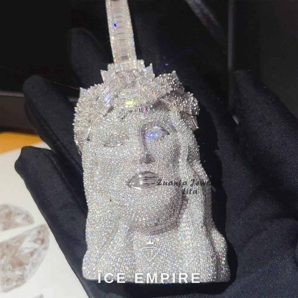 Iced Out 925 Silver Moissanite Pendant