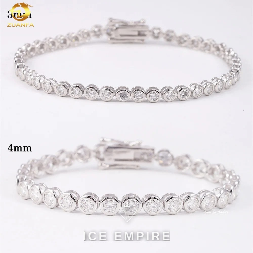Iced Out 925 Silver Moissanite Tennis Chain