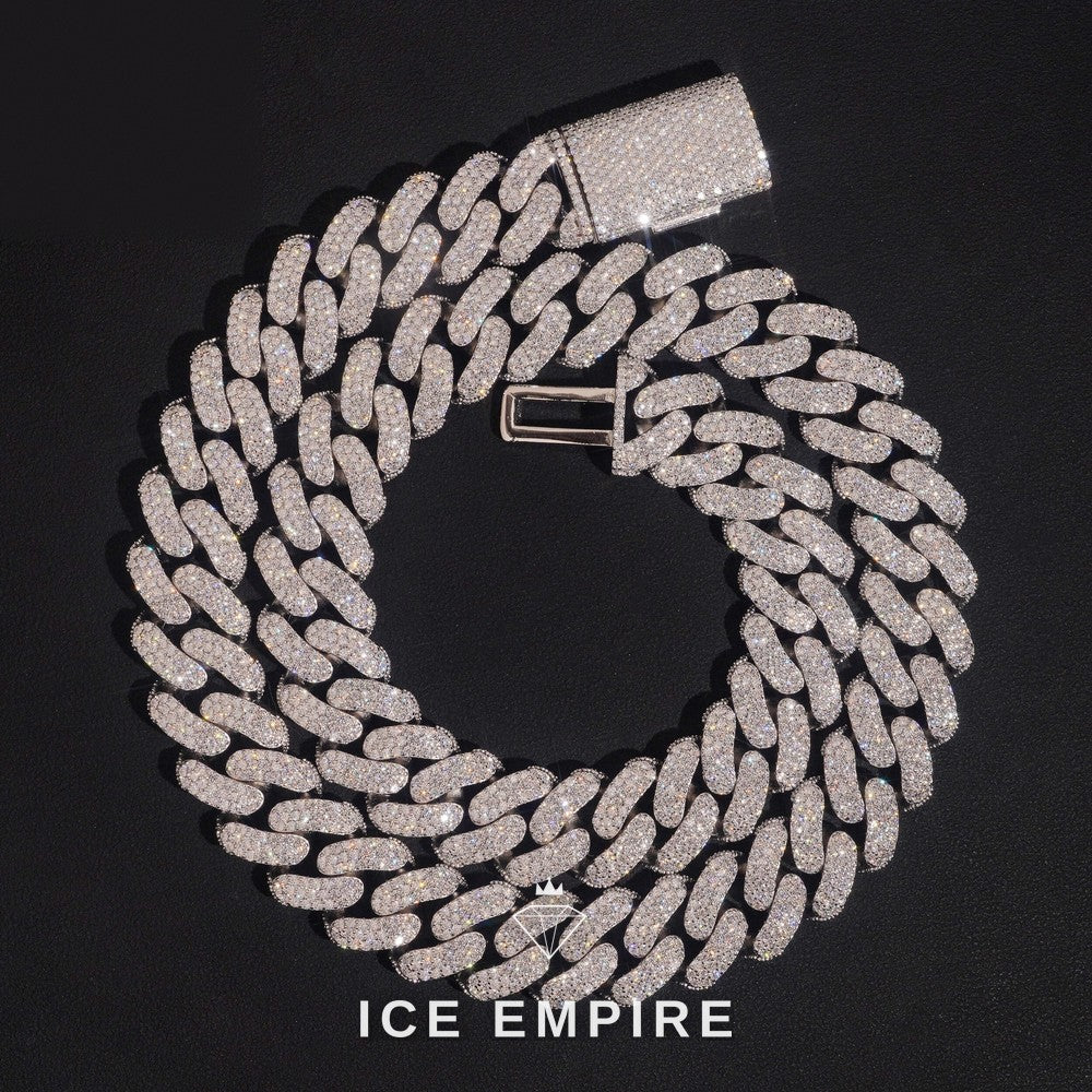 Iced Out Rose Gold Plated Moissanite Cuban Chain