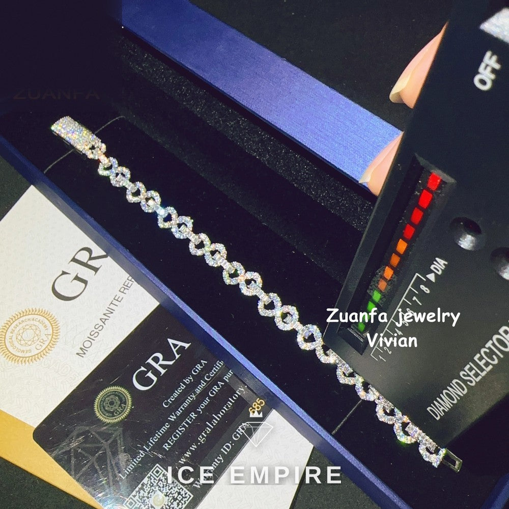 Iced Out Cross Rose Gold Plated Moissanite Cuban Chain