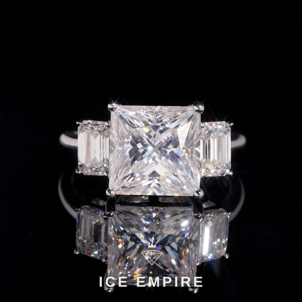 Iced Out Gold Plated Moissanite Wedding Band