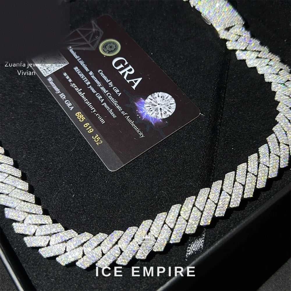 Iced Out Rose Gold Plated Moissanite Cuban Chain