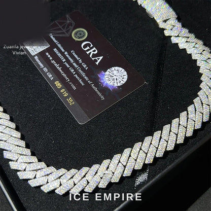 Iced Out Rose Gold Plated Moissanite Cuban Chain
