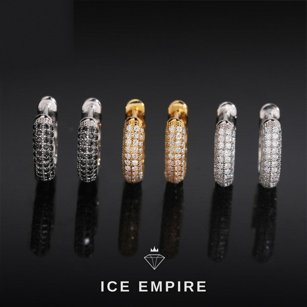 Iced Out 925 Silver Moissanite Hoop Earrings