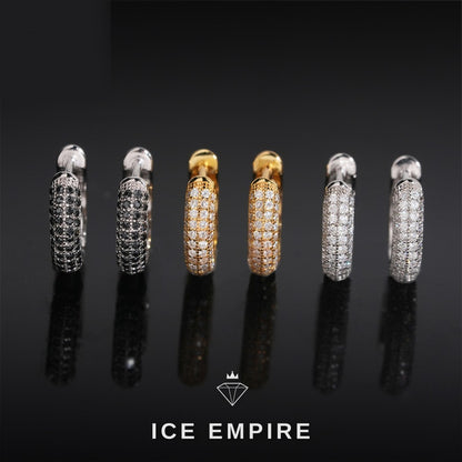 Iced Out 925 Silver Moissanite Hoop Earrings