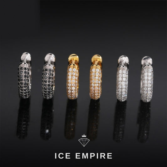 Iced Out 925 Silver Moissanite Hoop Earrings