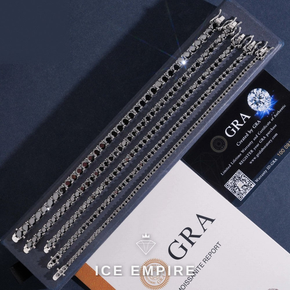 Iced Out 925 Silver Moissanite Tennis Bracelet