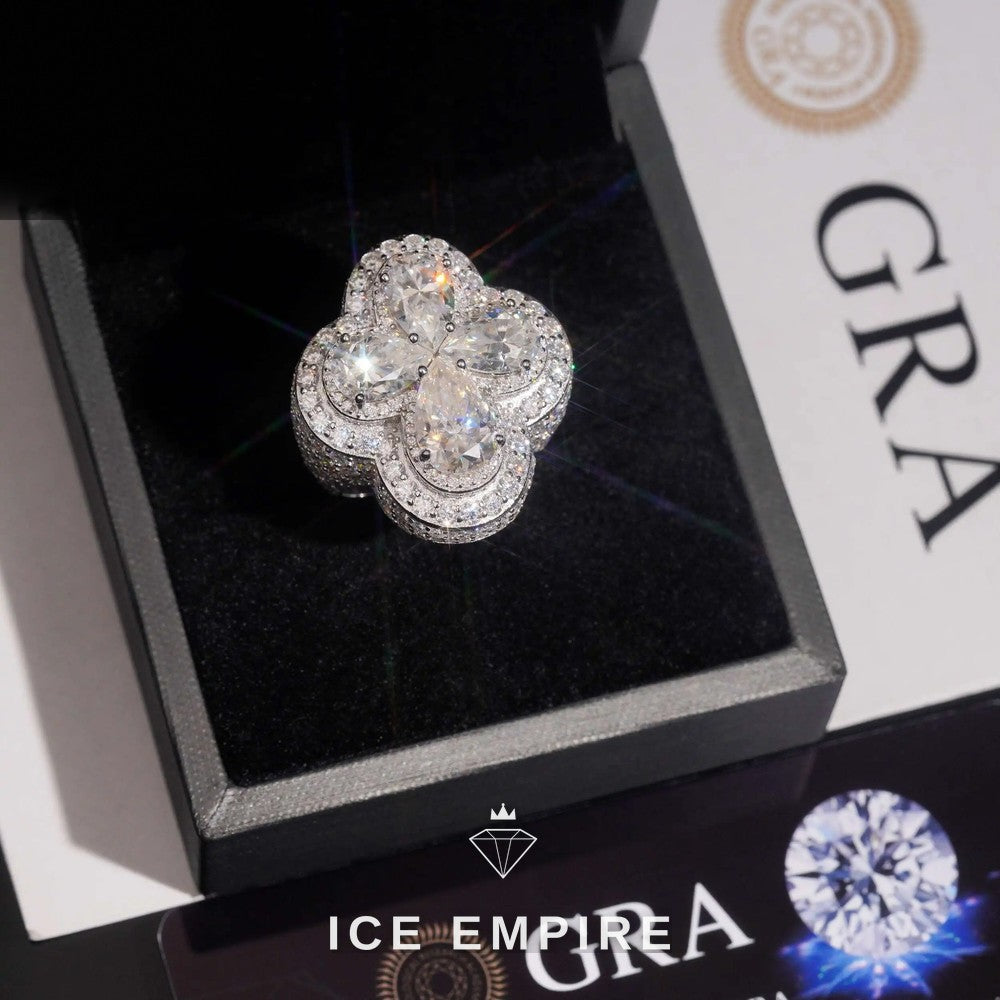 Iced Out Rose Gold Plated Moissanite Ring