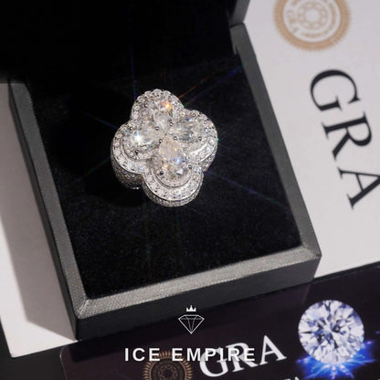 Iced Out Rose Gold Plated Moissanite Ring