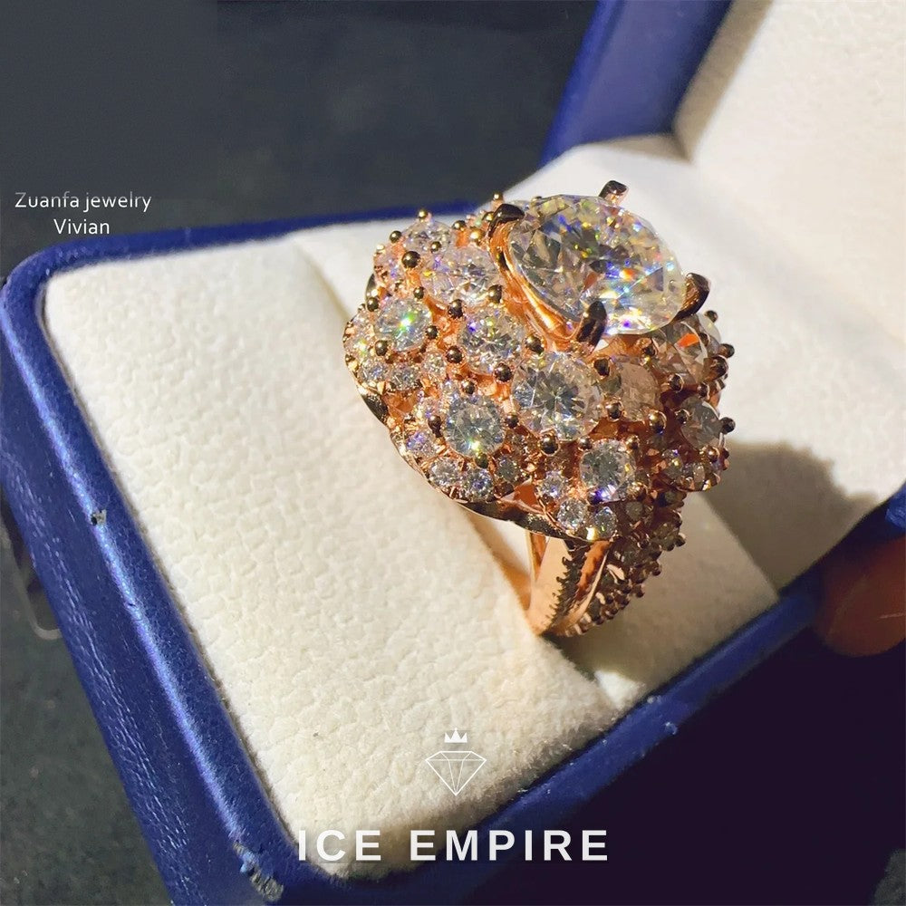 Iced Out 925 Silver Moissanite Ring