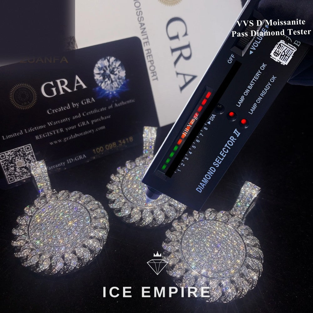 Iced Out 925 Silver Moissanite Pendant