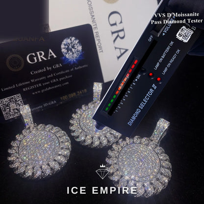 Iced Out 925 Silver Moissanite Pendant