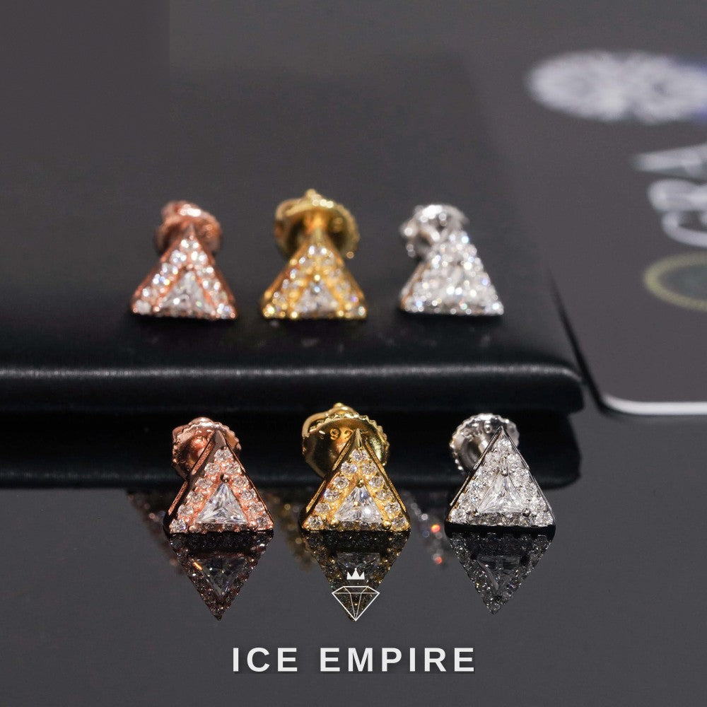 Iced Out 925 Silver Moissanite Stud Earrings