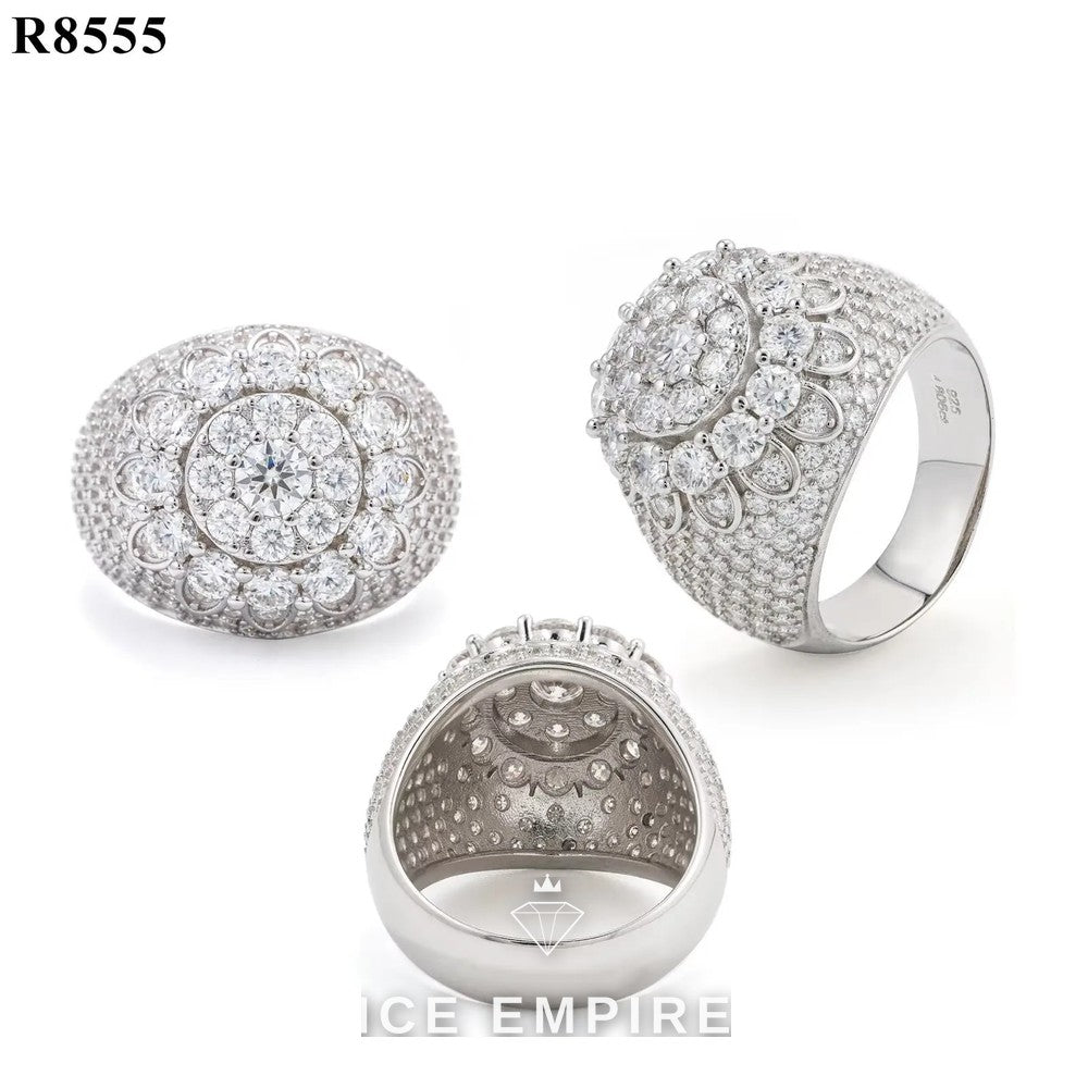 Iced Out 925 Silver Moissanite Ring