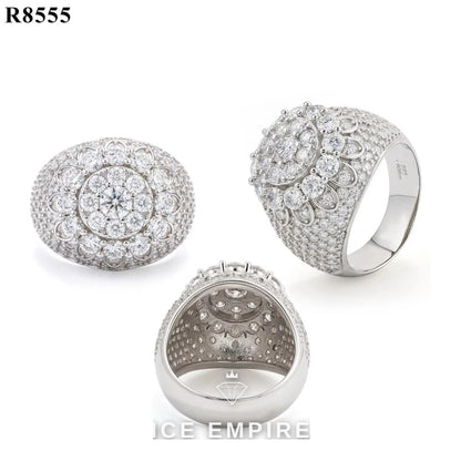Iced Out 925 Silver Moissanite Ring
