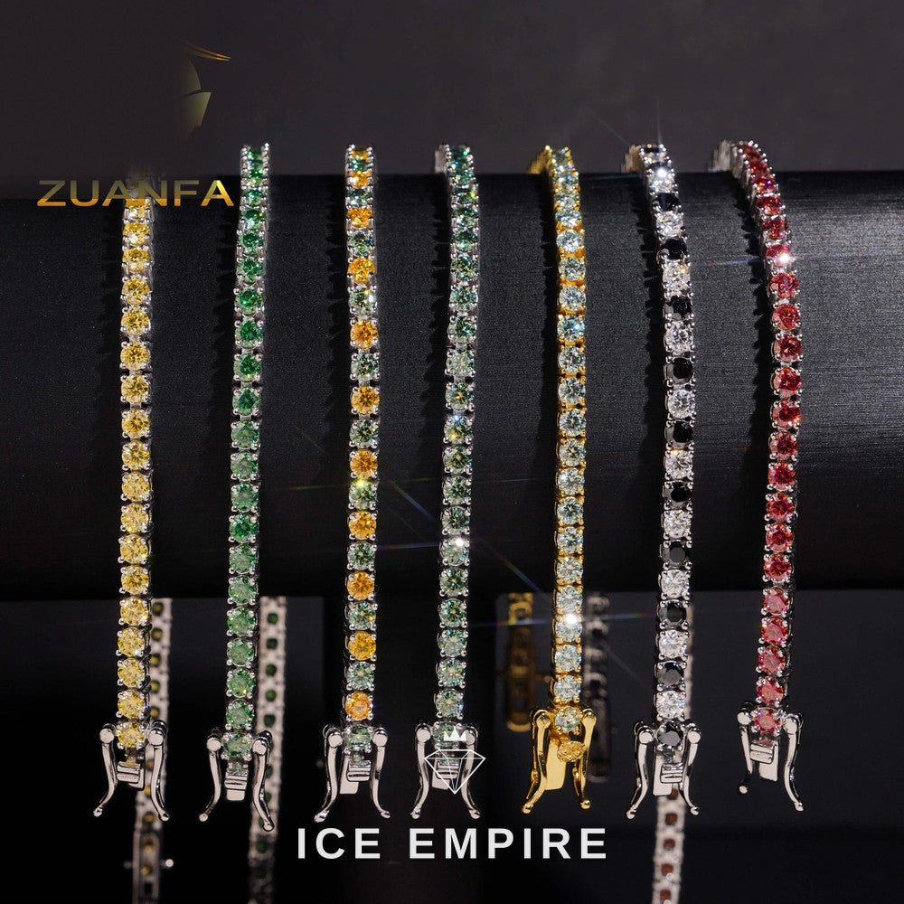 Iced Out 925 Silver Moissanite Tennis Bracelet
