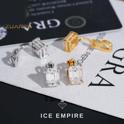 Iced Out 925 Silver Moissanite Stud Earrings