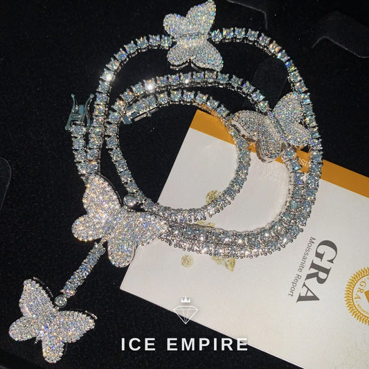 Iced Out Rose Gold Plated Moissanite Cuban Chain