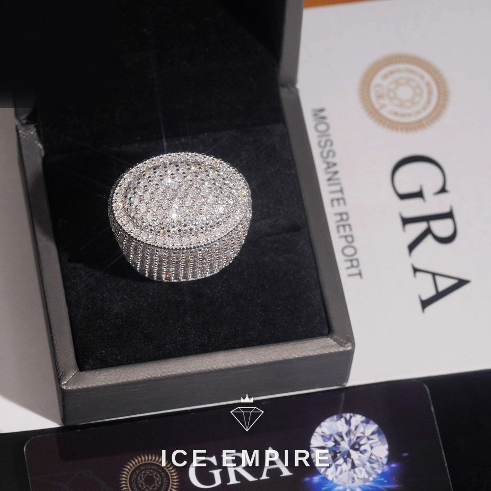 Iced Out 925 Silver Moissanite Ring