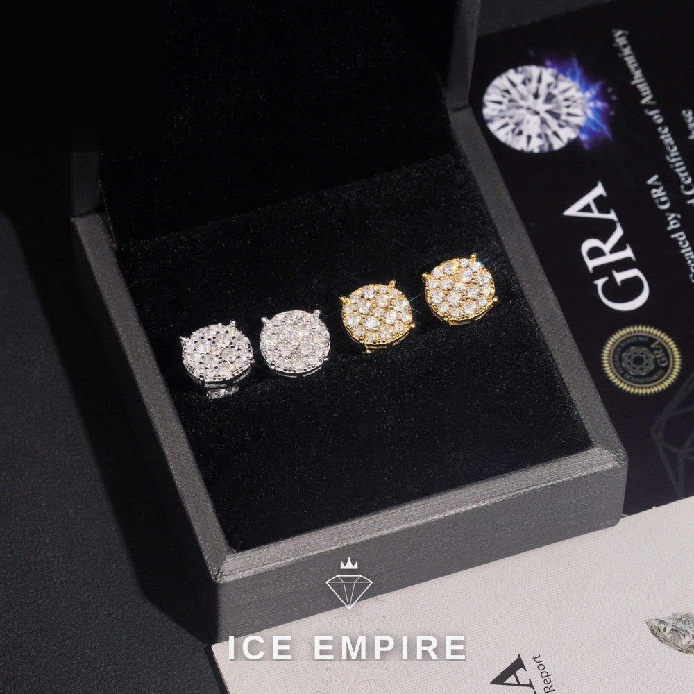 Iced Out 925 Silver Moissanite Earrings