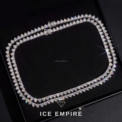 Iced Out Cluster 925 Silver Moissanite Cuban Chain