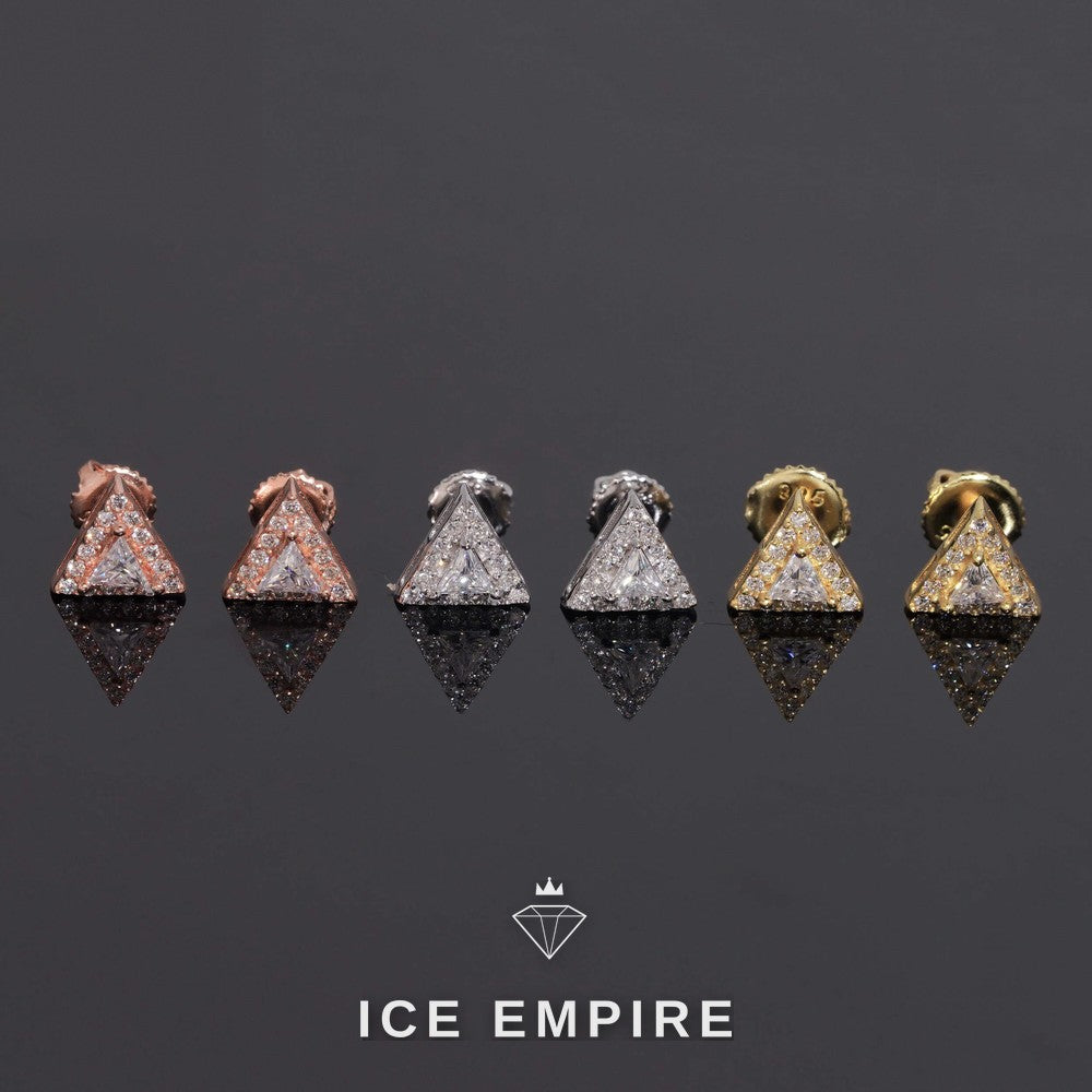 Iced Out 925 Silver Moissanite Stud Earrings