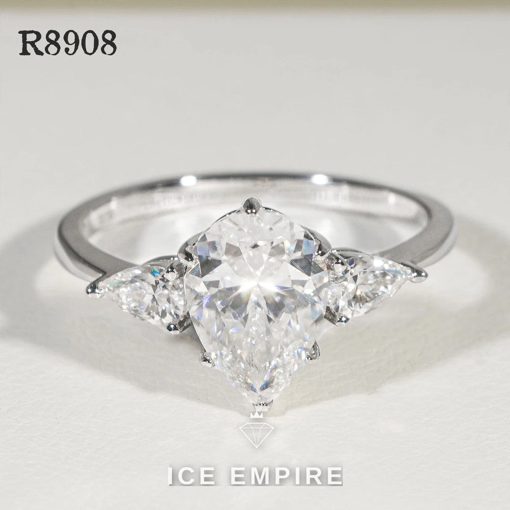 Iced Out 925 Silver Moissanite Engagement Ring