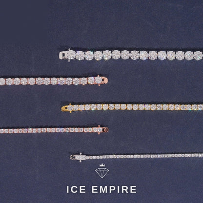 Iced Out 925 Silver Moissanite Tennis Chain