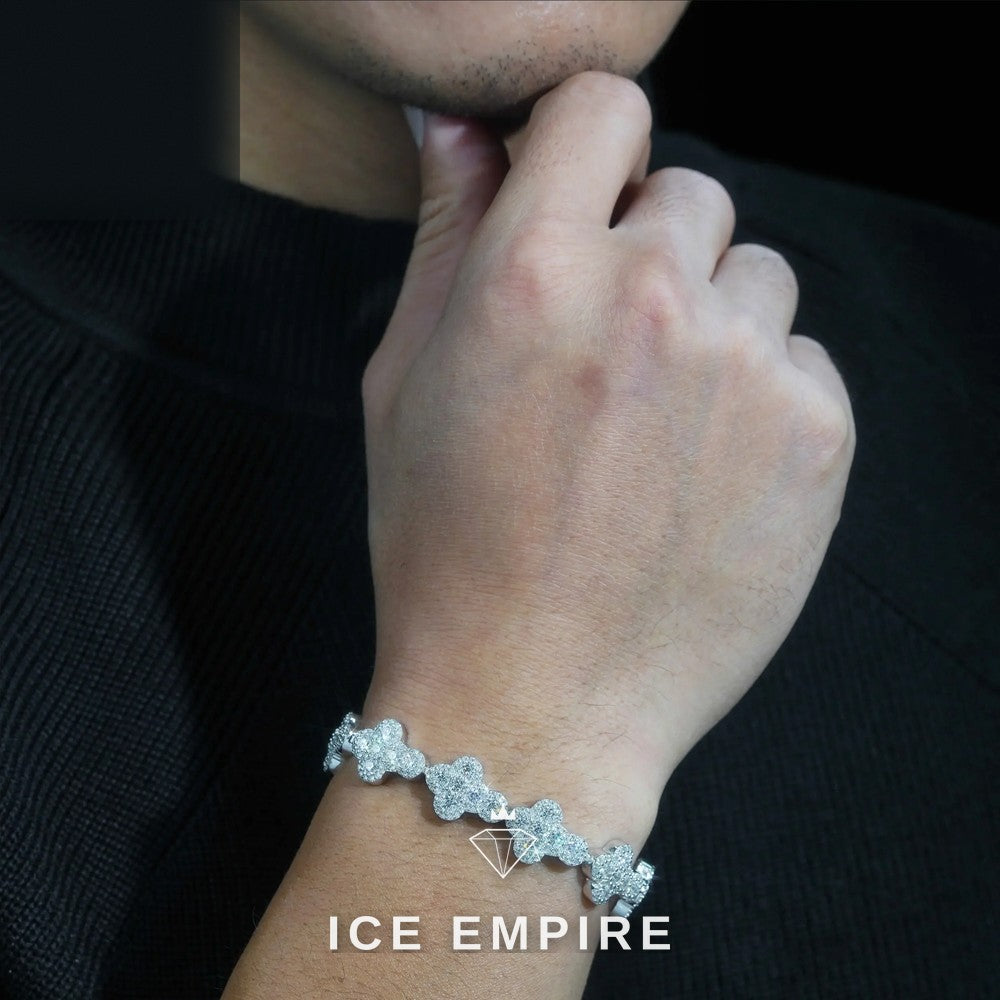 Iced Out Cross Rose Gold Plated Moissanite Cuban Chain