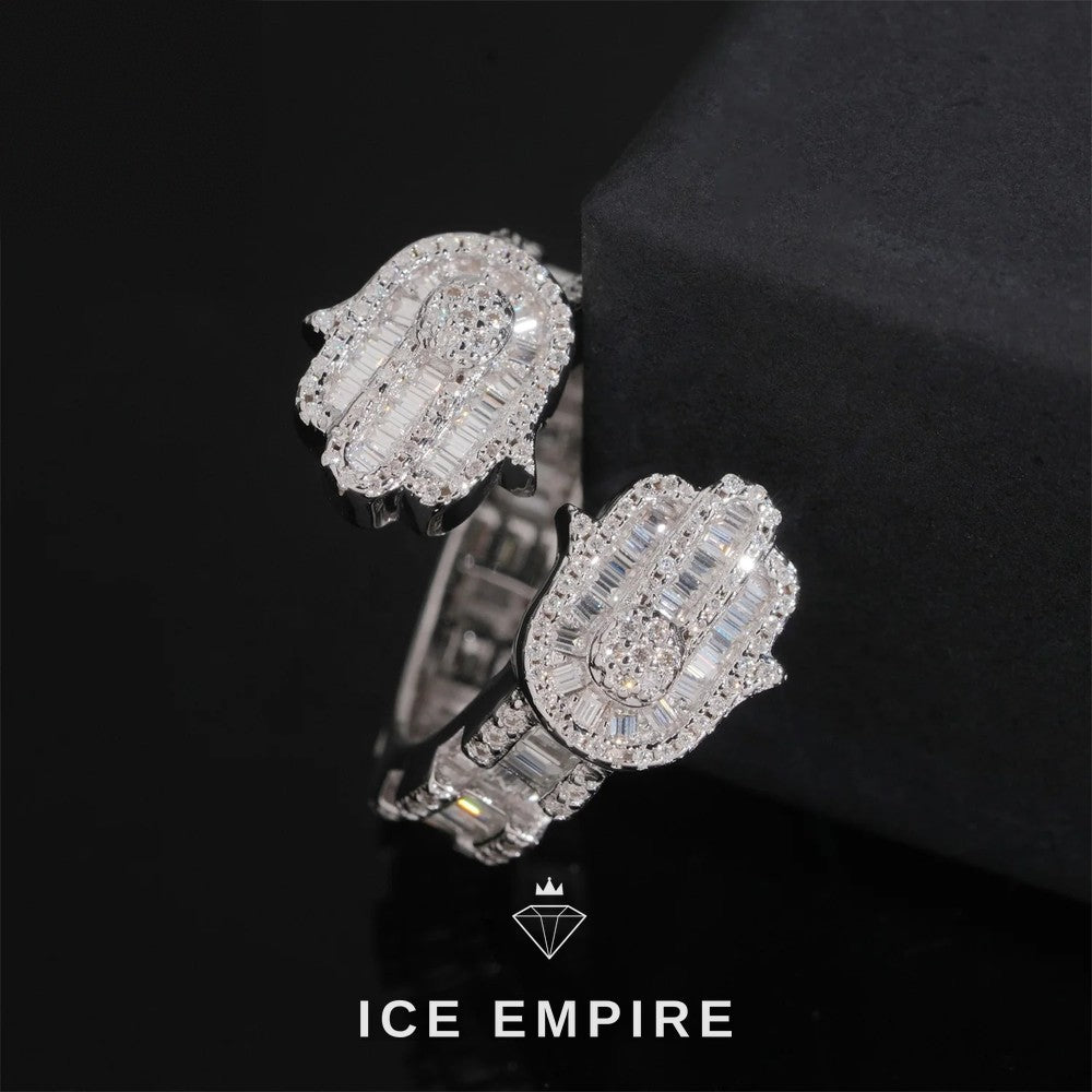 Iced Out 925 Silver Moissanite Ring