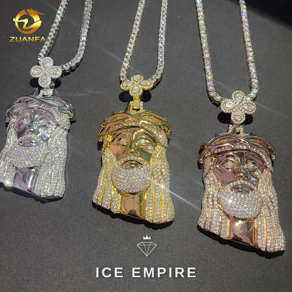 Iced Out Rose Gold Plated Moissanite Pendant