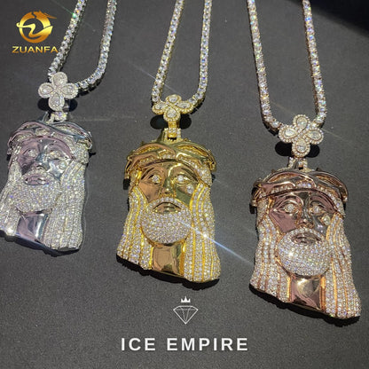 Iced Out Rose Gold Plated Moissanite Pendant