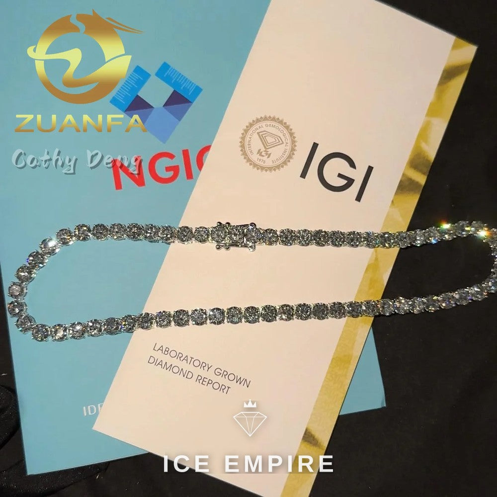 Iced Out 925 Silver Lab Grown Diamond Cuban Chain