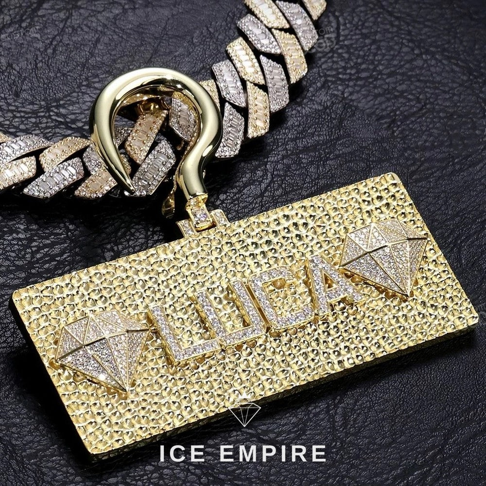 Iced Out Cross 925 Silver Pendant