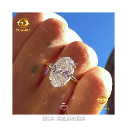 Iced Out 14K Gold Lab Grown Diamond Engagement Ring