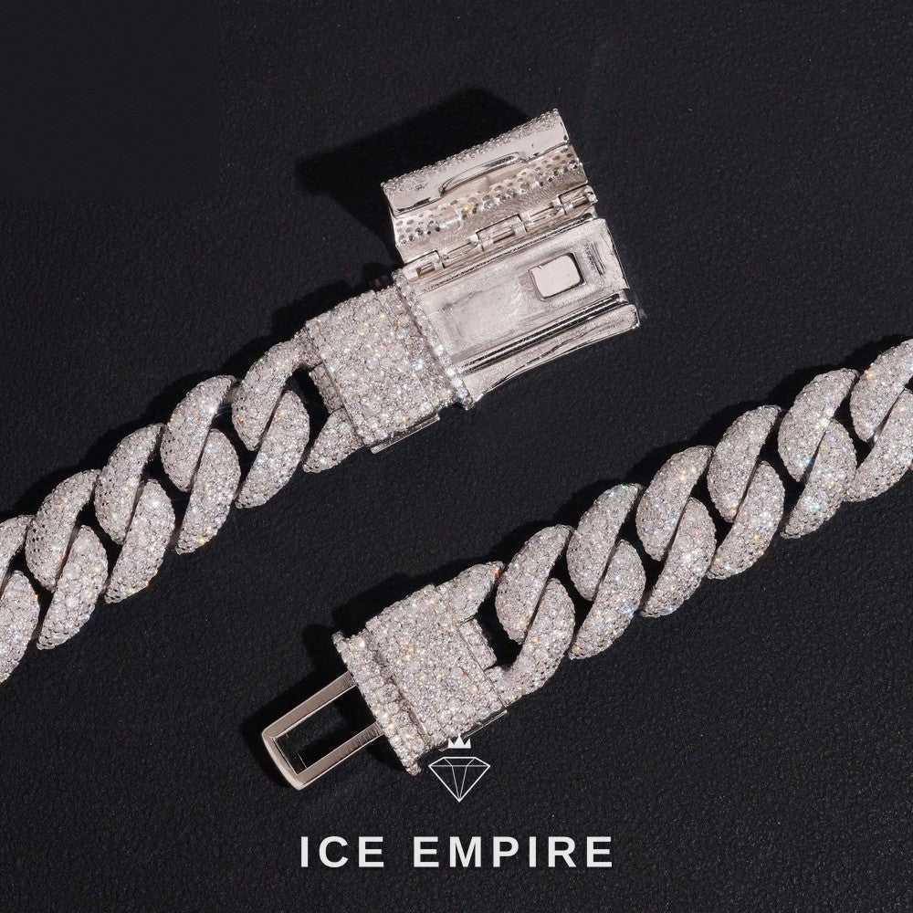 Iced Out Rose Gold Plated Moissanite Cuban Chain