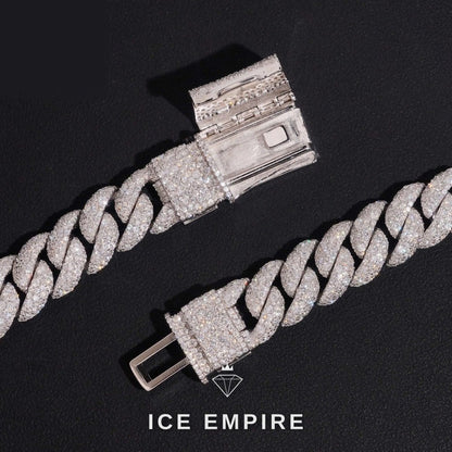 Iced Out Rose Gold Plated Moissanite Cuban Chain