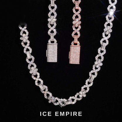 Iced Out Rose Gold Plated Moissanite Cuban Chain
