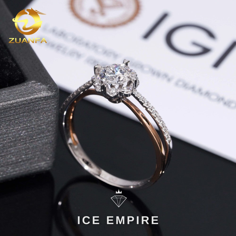 Iced Out 18K Gold Lab Grown Diamond Wedding Band
