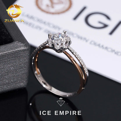 Iced Out 18K Gold Lab Grown Diamond Wedding Band