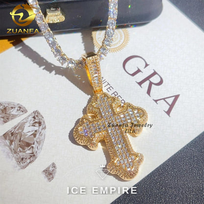 Iced Out Baguette 925 Silver Pendant