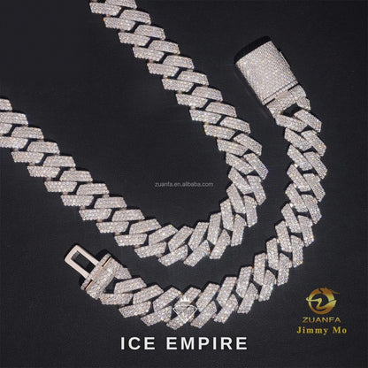 Iced Out 925 Silver Moissanite Cuban Chain